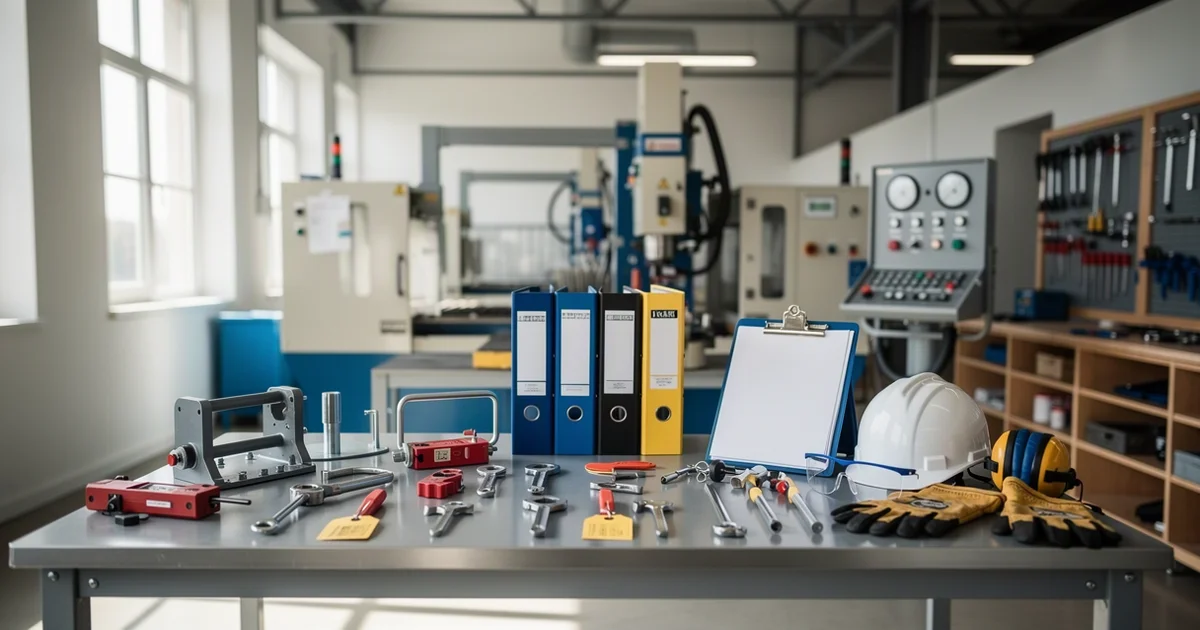 industrial scene illustrating hierarchy of controls explained 5 protection choices from elimination to ppe — Hierarchy of Con