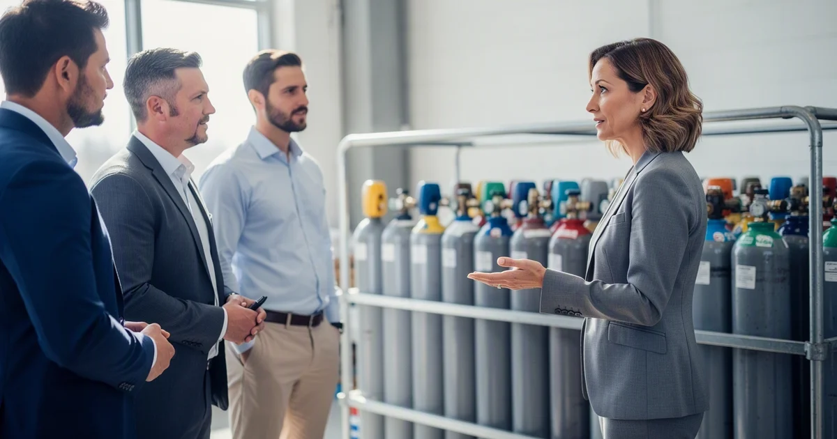 industrial scene illustrating how to audit a compressed gas cylinder staging area before delivery in 9 steps — How to Audit a