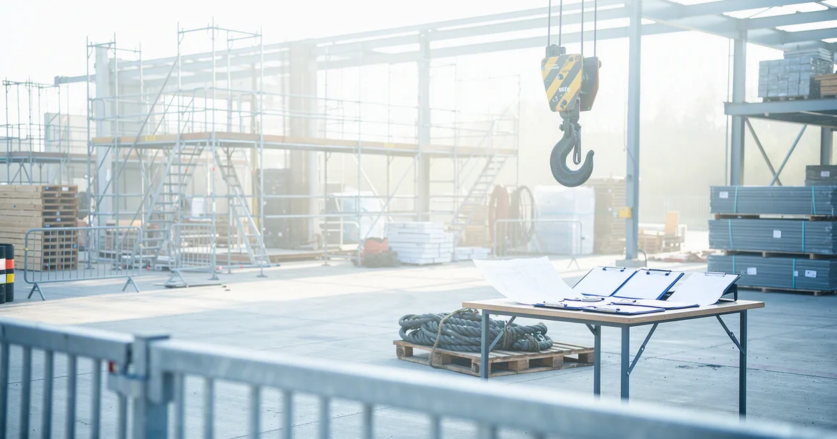 industrial scene illustrating how to verify a lifting plan before the first load — How to Verify a Lifting Plan Before the Fi