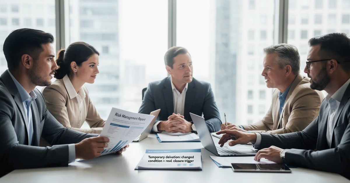 risk management scene on temporary deviations explained 3 approval boundaries that prevent a workaround — Temporary Deviation