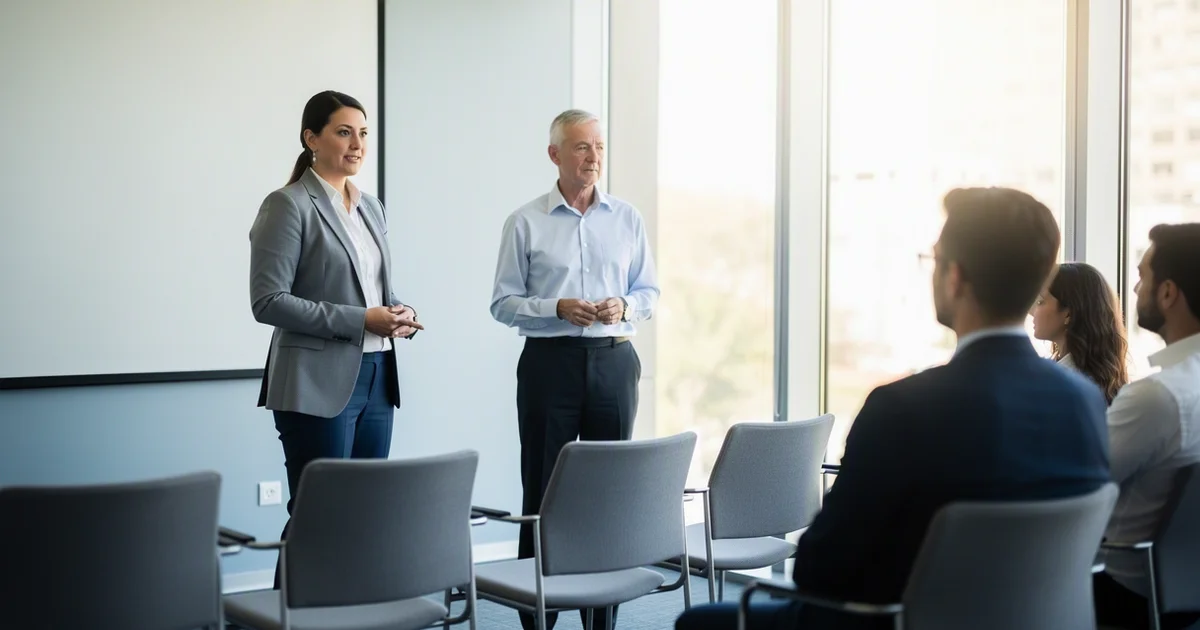 professional scene illustrating nuevo presidente comite sst 7 conversaciones evidencia — Nuevo presidente del comité de SST e